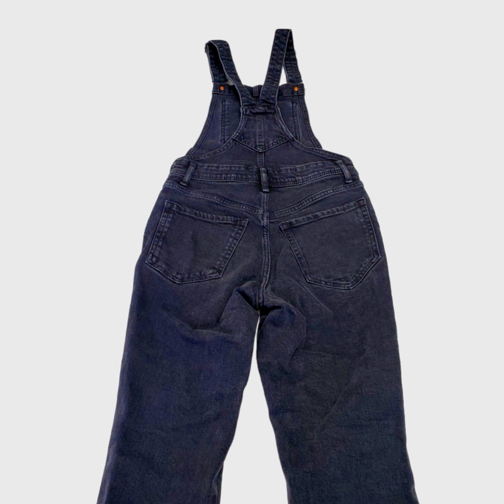 Old Navy Women's Black Jean Bib Distressed Overhauls Denim Size 00 - Picture 11 of 14